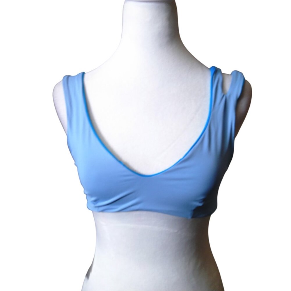L*Space Women's Medium One Wave Aura & Electric Blue Reversible Bikini Top NEW - Picture 5 of 7